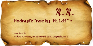 Mednyánszky Milán névjegykártya