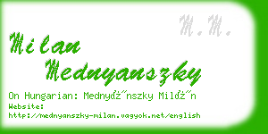 milan mednyanszky business card